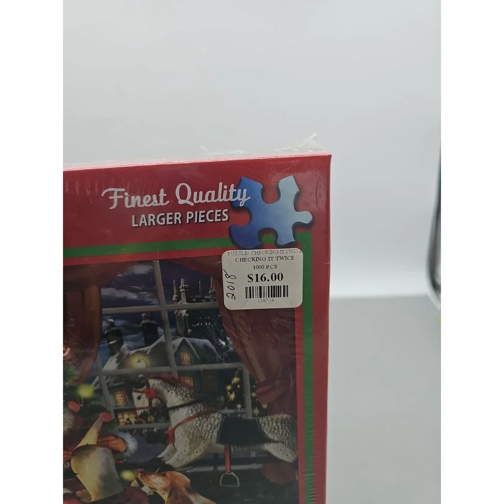 White Mountain Checking It Twice Jigsaw Puzzle 1000 Pc Christmas Theme 24‎ x 30